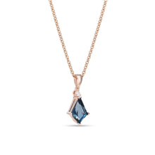 Kite Cut Birthstone Pendant Necklace in Rose Gold