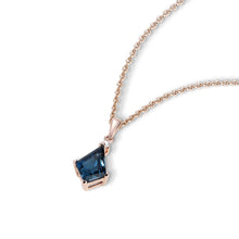 Kite Cut Birthstone Pendant Necklace in Rose Gold