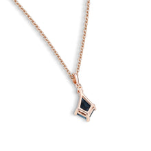 Kite Cut Birthstone Pendant Necklace in Rose Gold