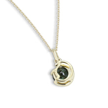 Round Cut Green Sapphire Solitaire NecklaceCelestial Glow Pendant in Yellow Gold