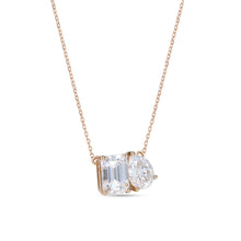 Toi Et Moi Necklace With Pear & Emerald Cut Moissanite