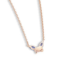 Lab Sapphire & Pink Sapphire Butterfly Pendant Necklace
