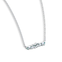 Baguette Cut Lab Emerald Pendant Horizontal Design