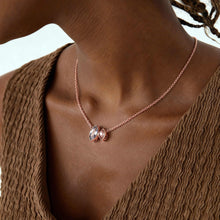 Marquise Cut Aquamarine & Morganite Toi Et Moi Necklace Double Stone Bezel Pendant