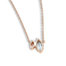 Marquise Cut Aquamarine & Morganite Toi Et Moi Necklace Double Stone Bezel Pendant