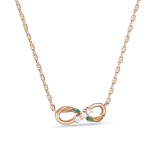 Rose Gold Infinity Moss Agate & Moissanite Necklace