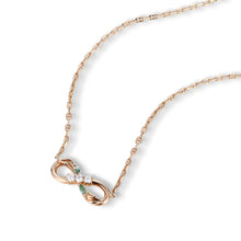 Rose Gold Infinity Moss Agate & Moissanite Necklace