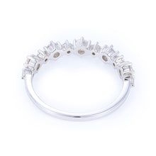Alternating Size Round Cut Moissanite Half Eternity Stacking Ring