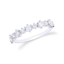 Alternating Size Round Cut Moissanite Half Eternity Stacking Ring