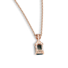 Emerald Cut Moss Agate Pendant Necklace with Heart Shaped Bail