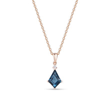 Kite Cut Birthstone Pendant Necklace in Rose Gold