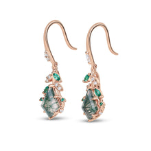 Kite Cut Moss Agate Earrings Nature Inspired Pendant Design
