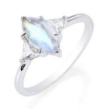 Marquise Birthstone Ring with Trillion Accents