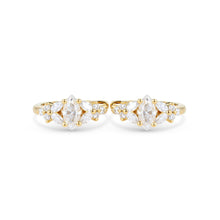 Marquise Moissanite Hoop Earrings Floral Inspired Design