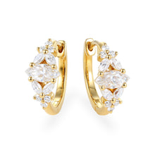 Marquise Moissanite Hoop Earrings Floral Inspired Design