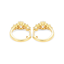 Marquise Moissanite Hoop Earrings Floral Inspired Design