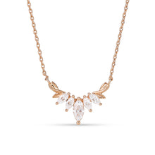 Marquise Moissanite Olive Branch Necklace Laurel Curve Design