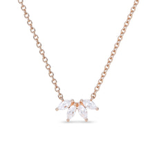 Marquise Petal Moissanite Curved Bar Necklace For Women