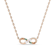 Rose Gold Infinity Moss Agate & Moissanite Necklace