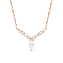 Marquise & Round Cut Moissanite Art Deco Bow Gift Necklace
