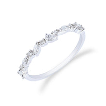 Marquise and Round Cut Moissanite Alternating Half Eternity Ring
