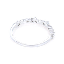 Marquise and Round Cut Moissanite Alternating Half Eternity Ring