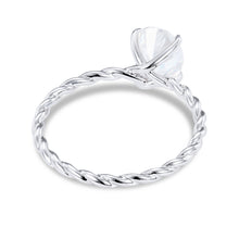 Oval Cut Moissanite Twisted Solitaire Anniversary Ring
