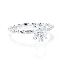 Oval Cut Moissanite Twisted Solitaire Anniversary Ring
