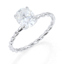 Oval Cut Moissanite Twisted Solitaire Anniversary Ring