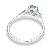 Oval Cut Moss Agate Ring Nature Inspired Gift for Her