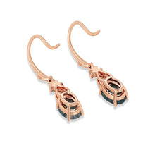 Oval Moss Agate Earrings – Geometric Cross Drop Design