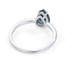 Pear Cut Birthstone Ring with Pavé Band Timeless Elegance