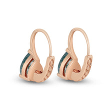 Pear Cut Moss Agate Leverback Earrings Natural Elegance Design