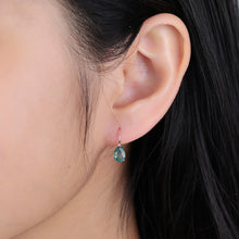 Pear Cut Moss Agate Leverback Earrings Natural Elegance Design