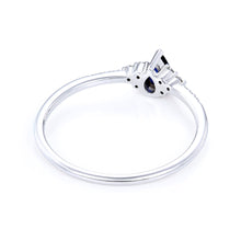 Pear Cut Sapphire Ring with Moissanite Accents