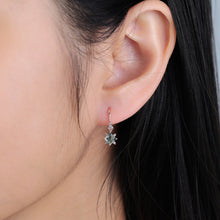 Princess Cut Moss Agate French Hook Earrings Geometric Drop Design