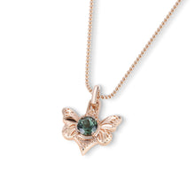 Round Cut Blue Green Sapphire Butterfly Gift Necklace